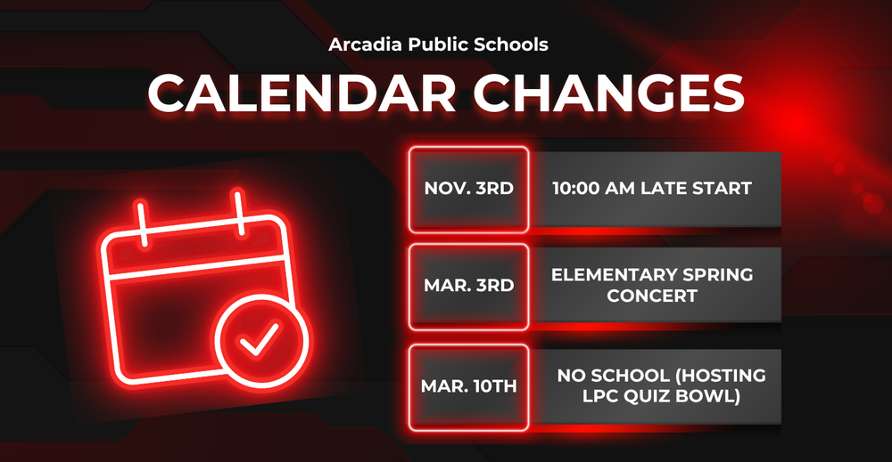 calendar changes