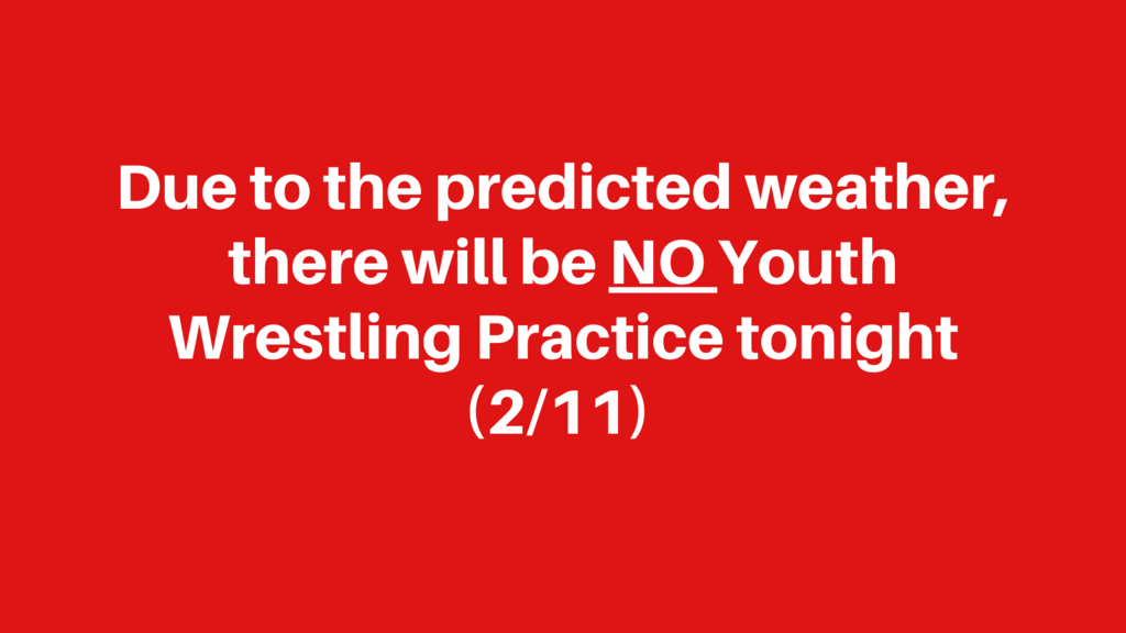 2/11 Youth Wrestling Practice