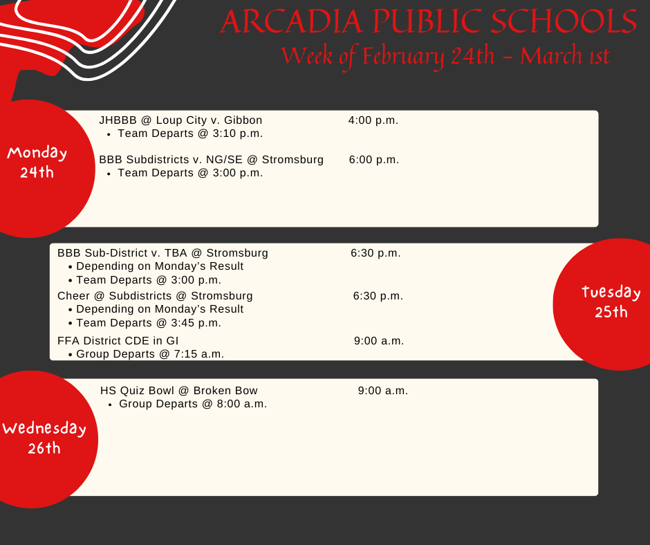 Weekly Calendar: Feb. 24th - Mar. 1st - p.1