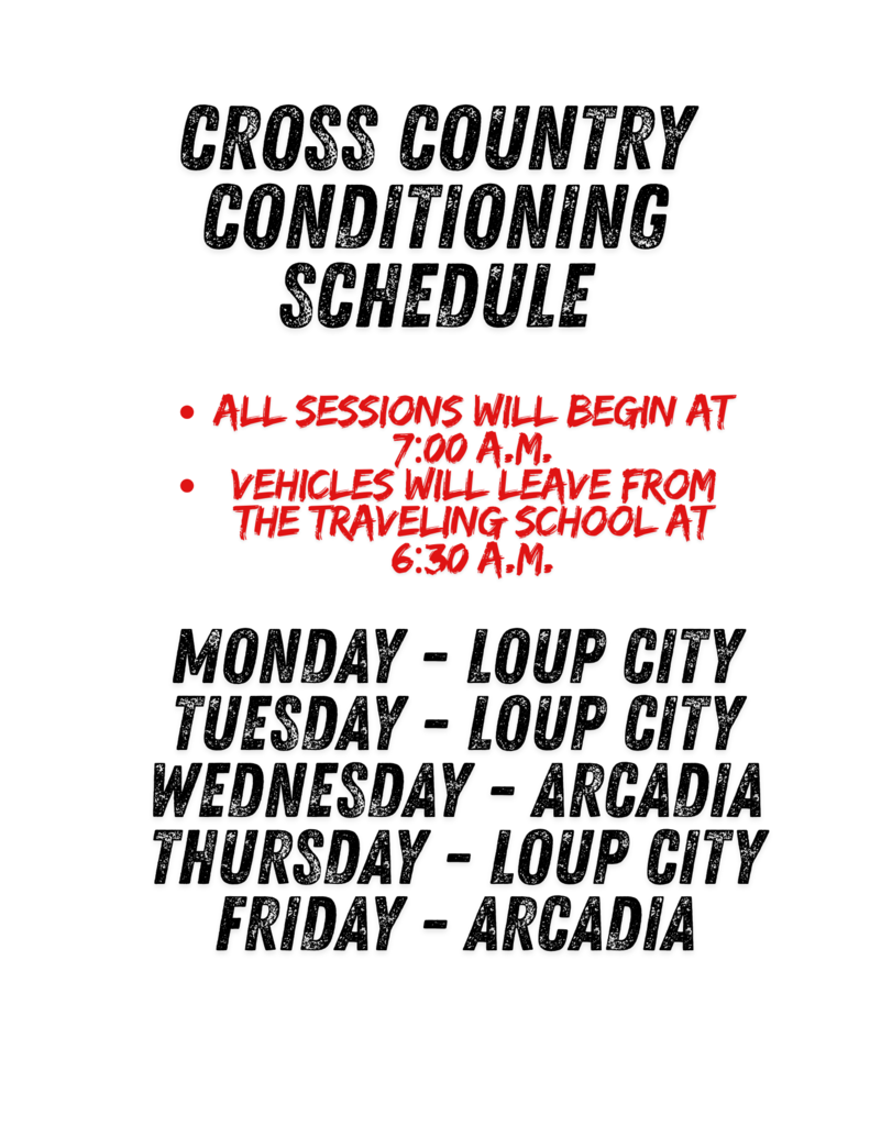 Cross Country Conditioning Schedule