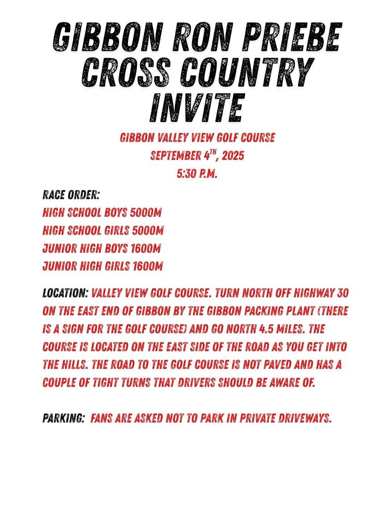 Gibbon XC Meet Info