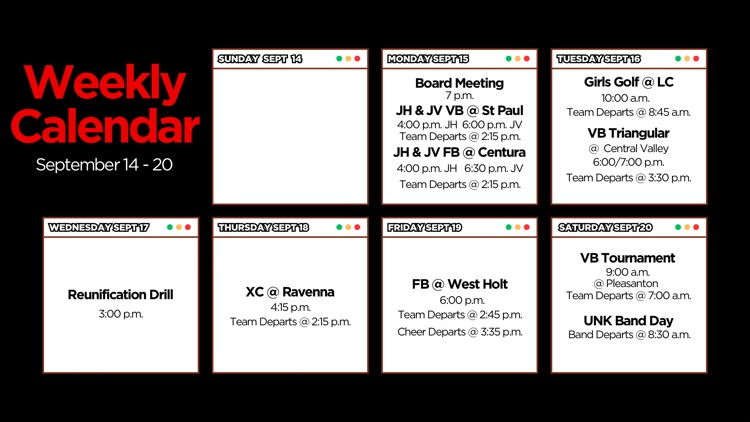 weekly schedule