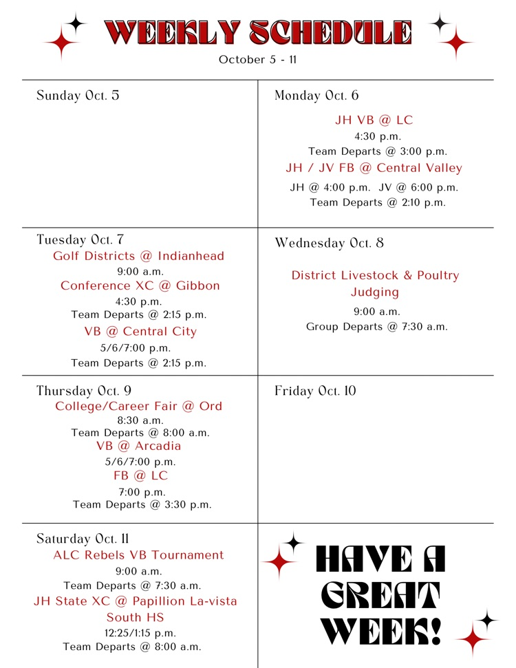 Weekly Schedule