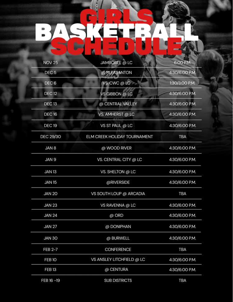 ALC Girls Basketball Schedule