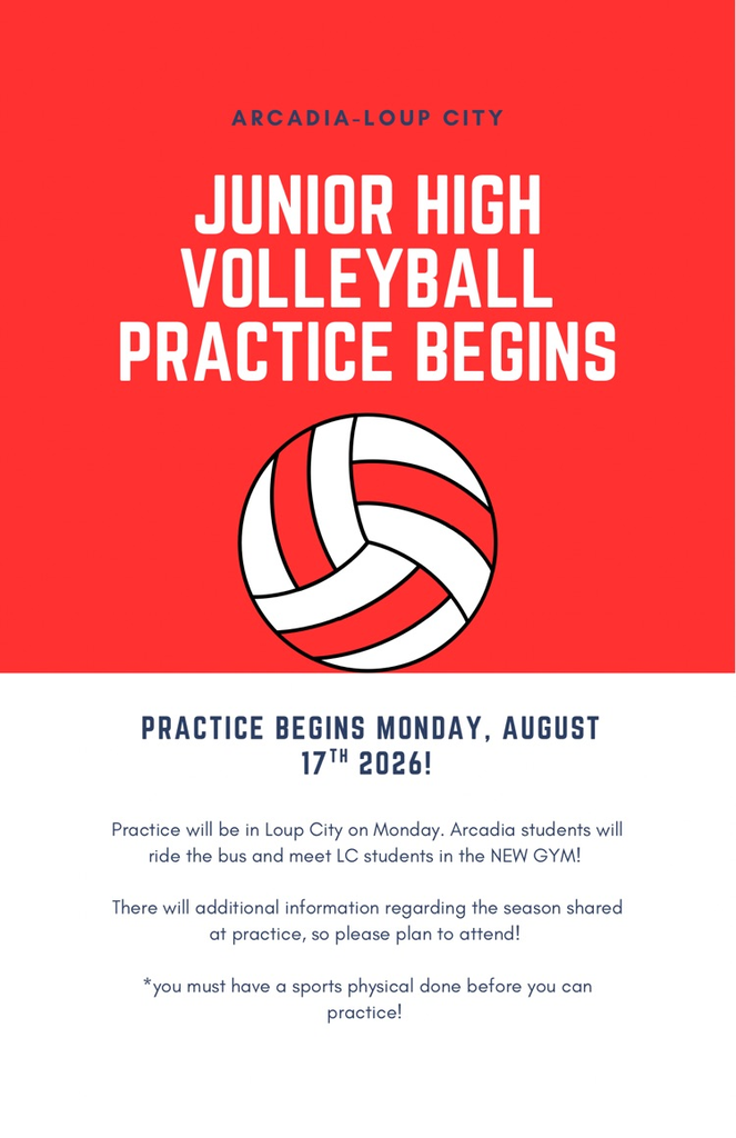 Junior high vb practice begins Monday