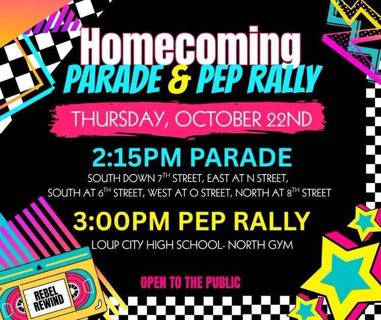 parade and pep rally info