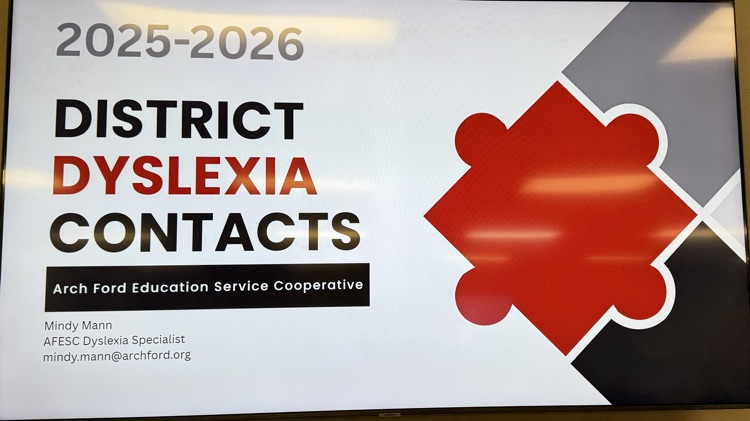2025-2026 District Dyslexia Contacts Meeting by Arch Ford ESC