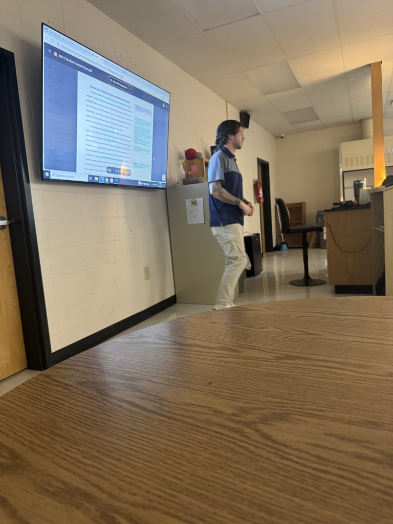 Teacher reviewing assignment expectations. 