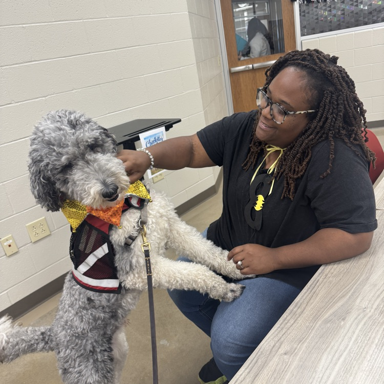 teacher with service dog 