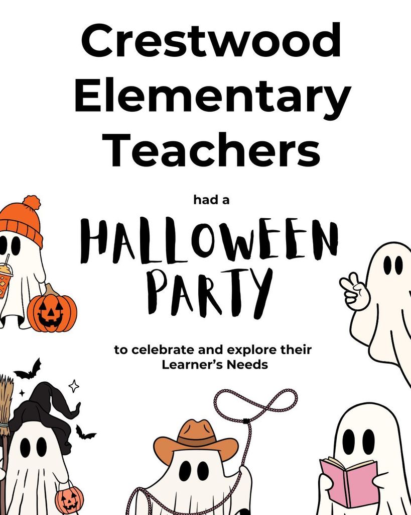 Crestwood Elementary teachers had a Halloween Party to celebrate and explore their Learners Needs.  Ghosts doing various Activities.