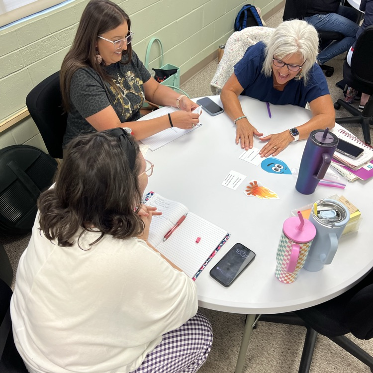 Small group collaboration during a Fuel the Fire professional learning activity.