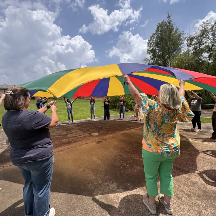 teachers playing parachute 
