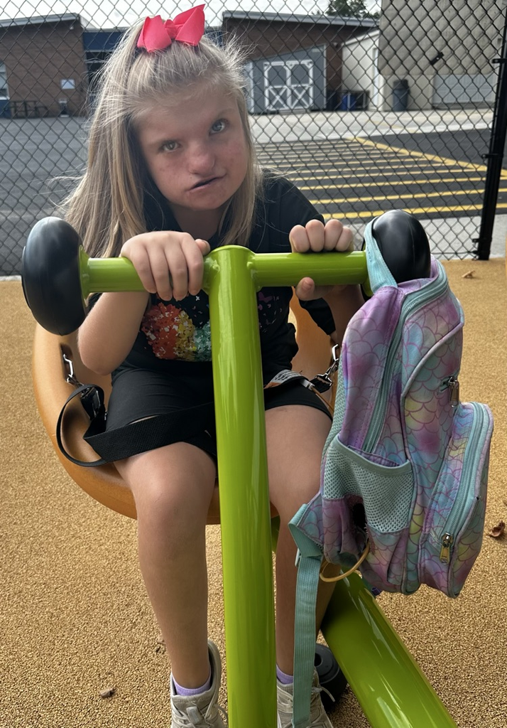 Student on playground equipment