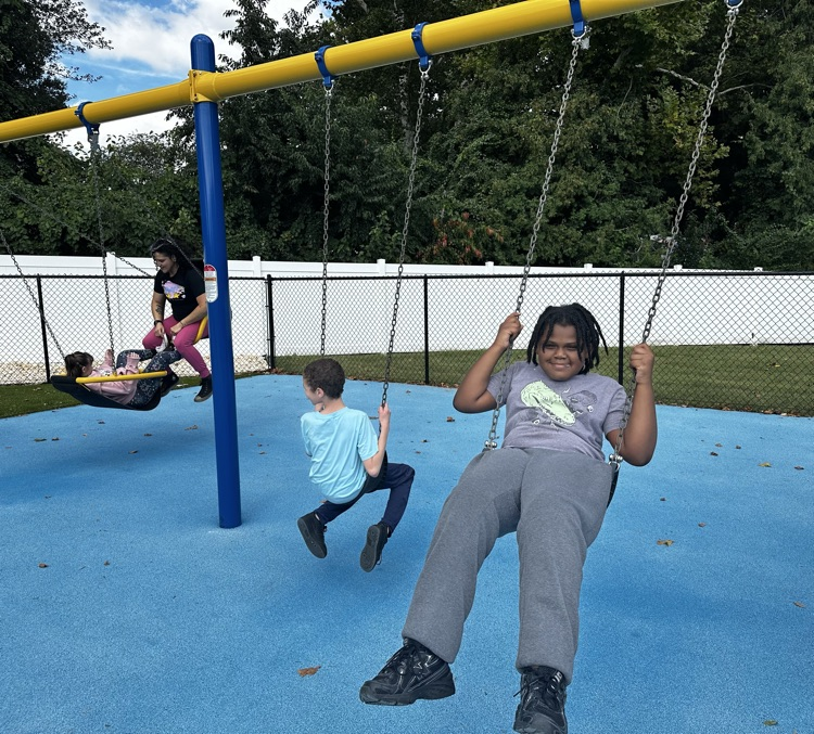Students on swings