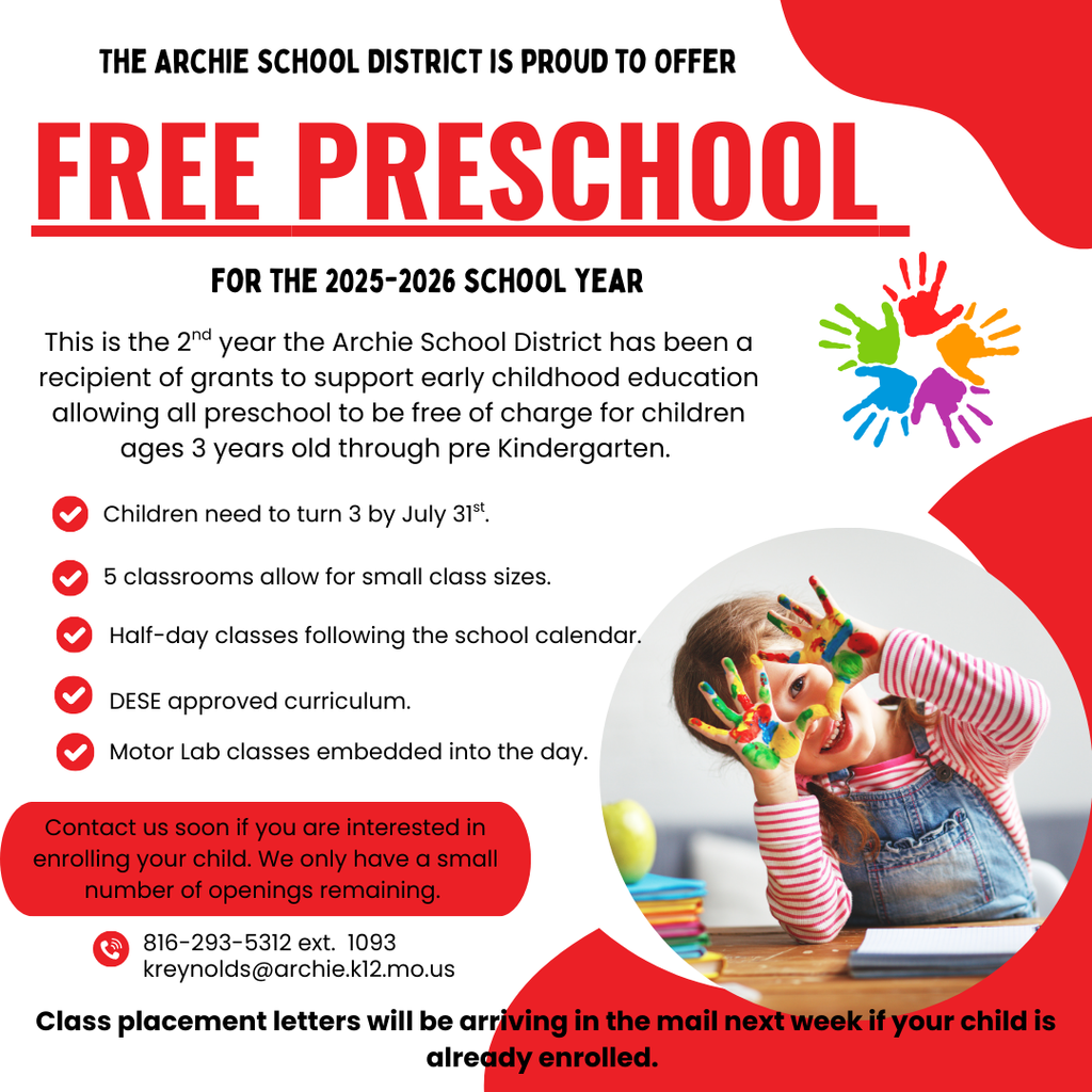 Archie School offers free preschool