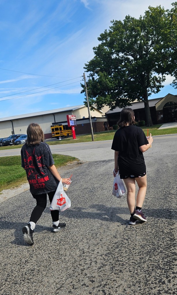 walking back to the school 