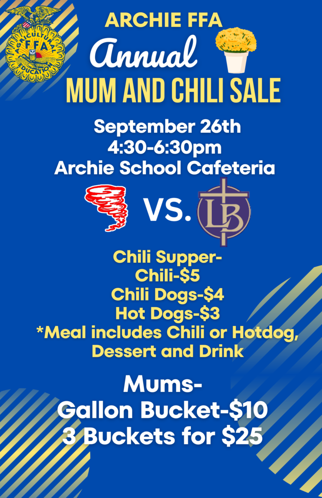 Chili Supper and Mum Sale Flyer