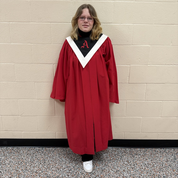 Sophomore AJ Ogle in concert robe