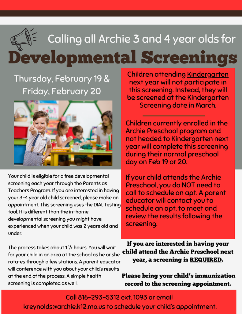 Preschool Screenings