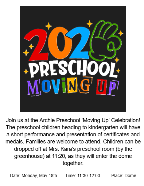 Preschool Moving Up Celebration