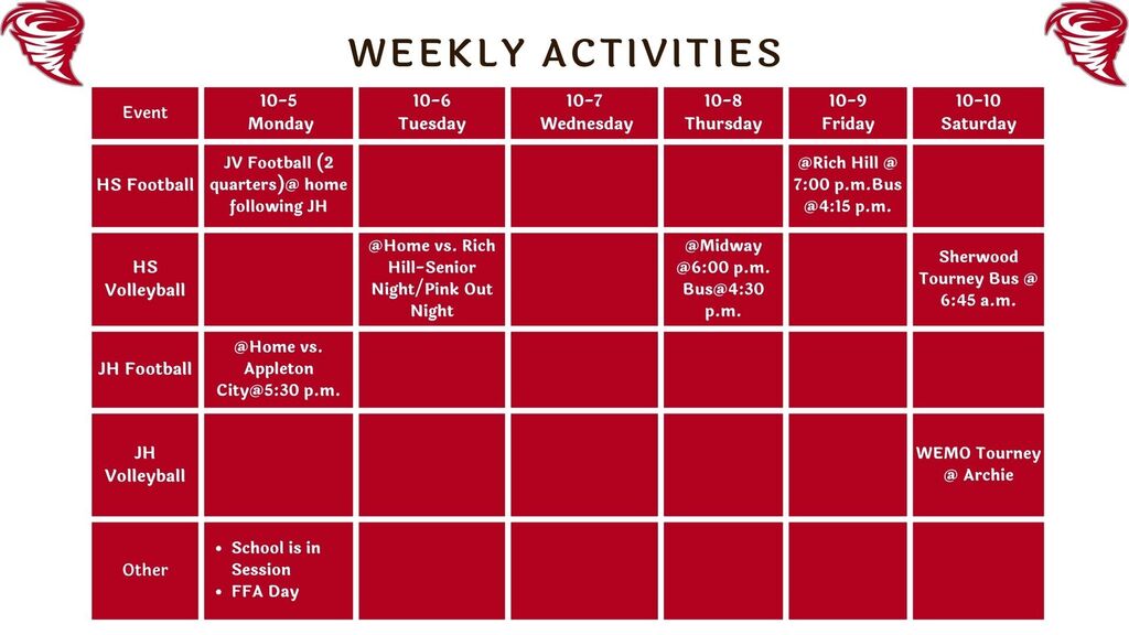 Weekly Activities