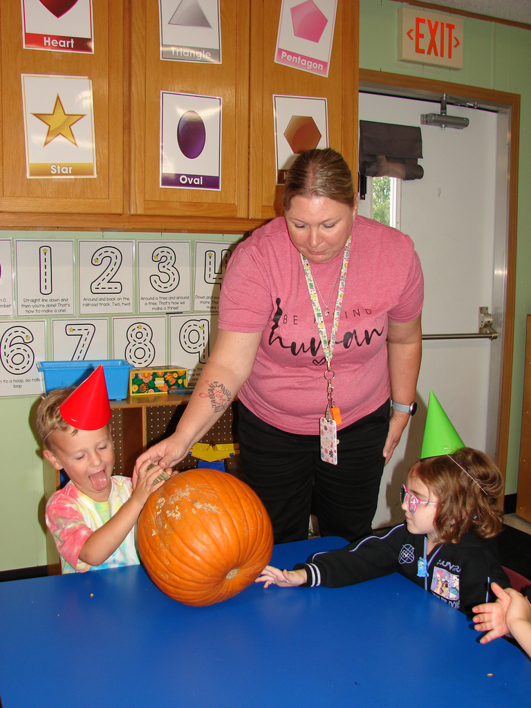 Feeling the pumpkin
