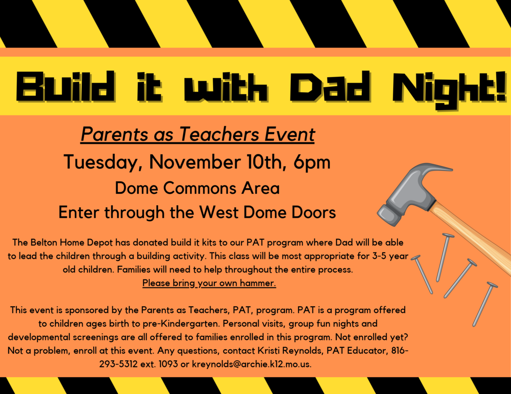 Parents as Teachers Build It With Dad Night event
