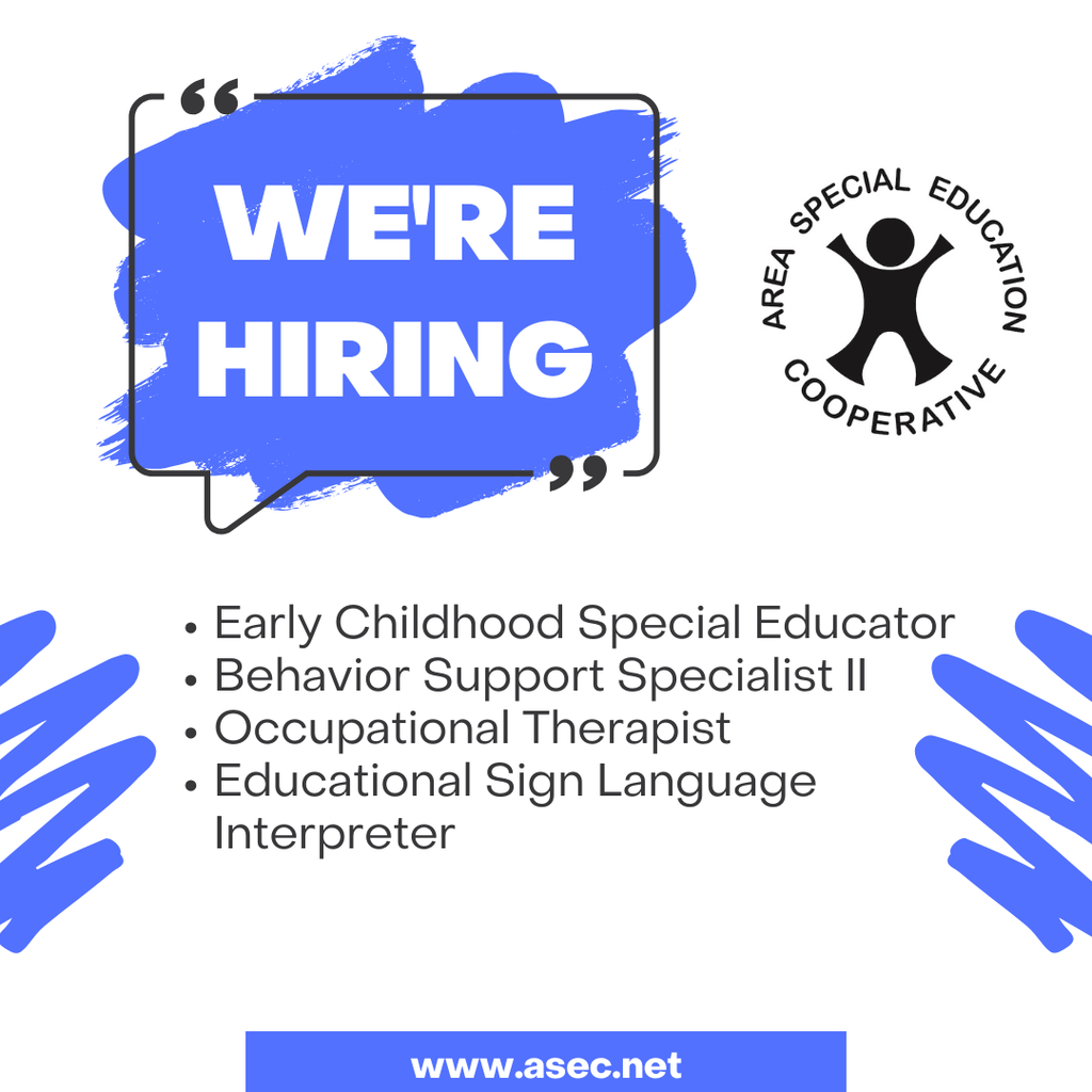 ECSE Teacher, BSS II, OT, Educational SLI job openings at ASEC