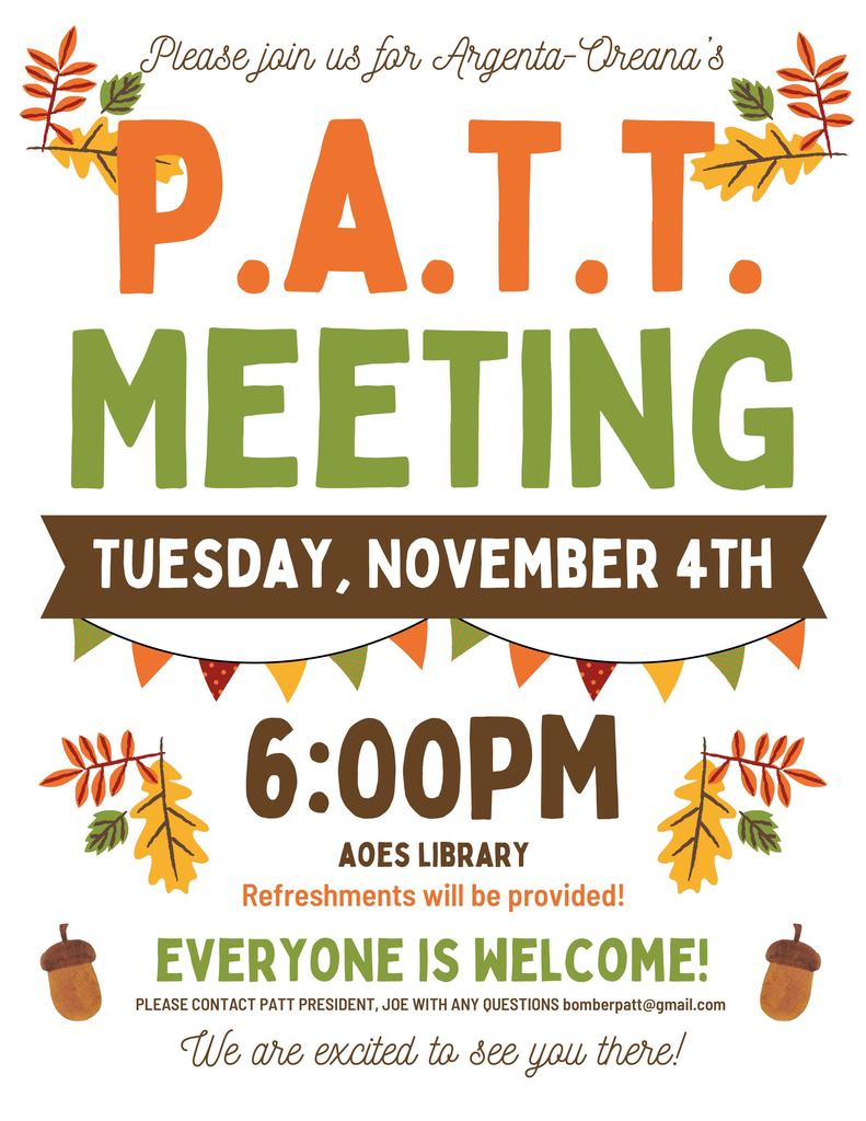 PATT Meeting info
