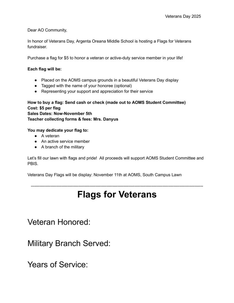 Veteran's Day Flags