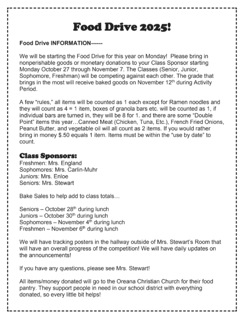 2025 Food Drive Information 