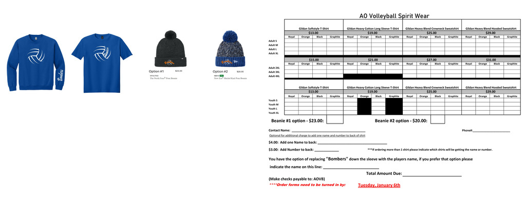 AOMS Volleyball Spiritwear