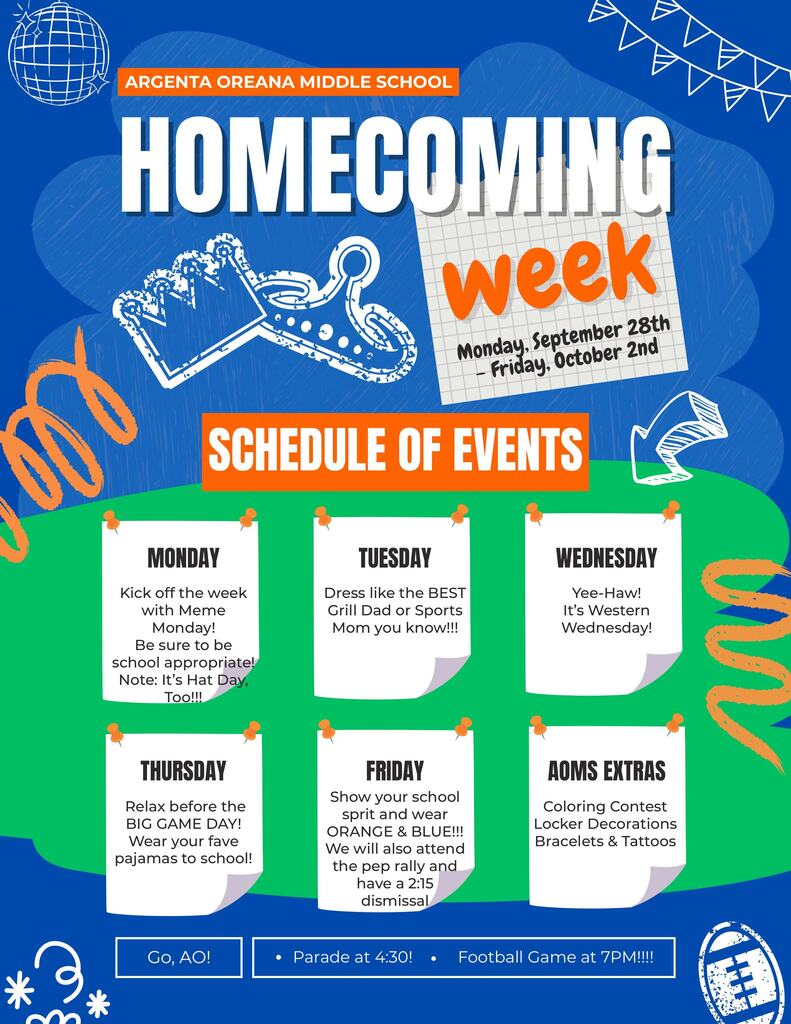 AOMS Homecoming Dress-up Days