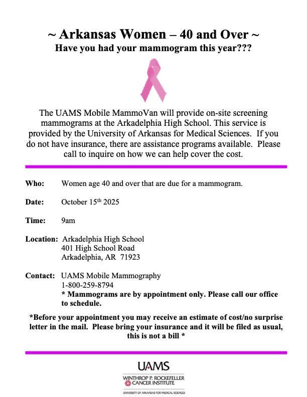 UAMS MAMMOVAN ANNOUNCEMENT