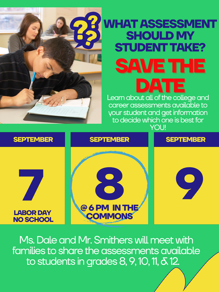 College & Career Information Session for Families on September 8th at 6pm