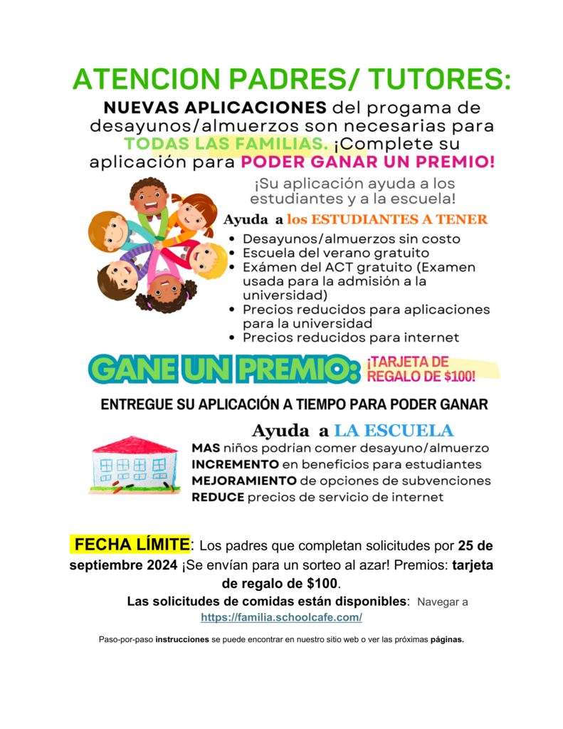 Meal Application Flyer Spanish