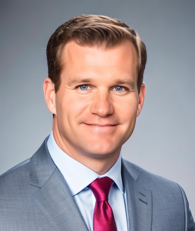 Smiling man in a gray suit and red tie against a plain backdrop. The professional appearance conveys confidence and approachability.