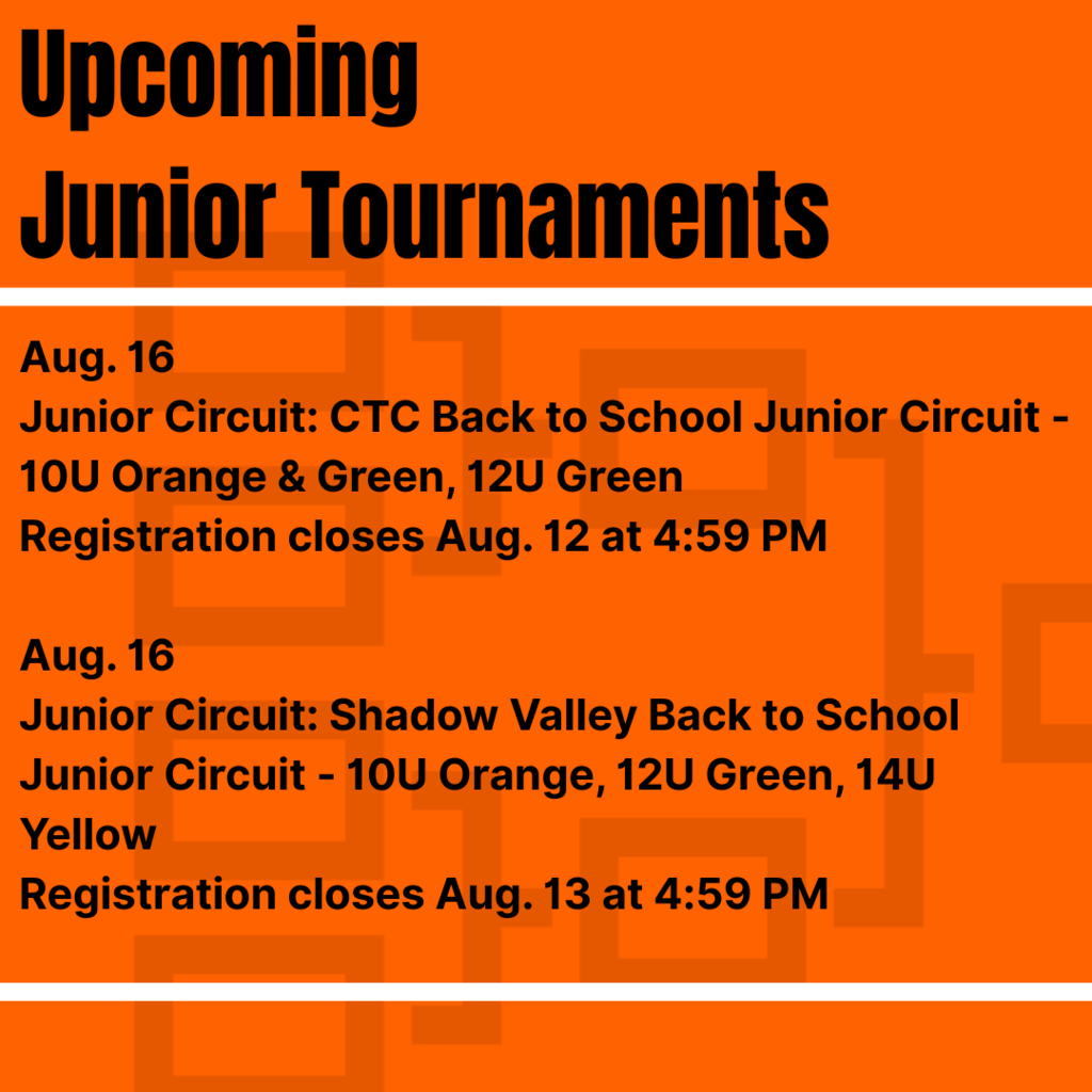upcoming tournaments
