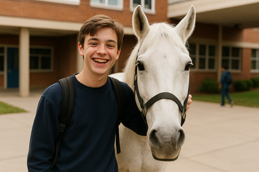Happy mustangs at school on Friday!