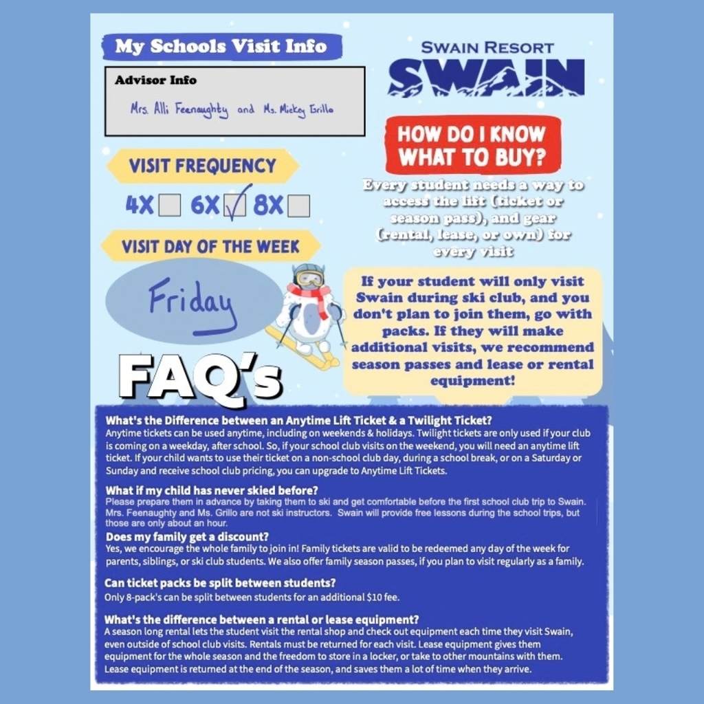 Ski Club 2026 Info