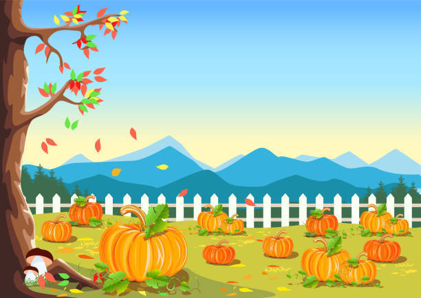 white background fall scene