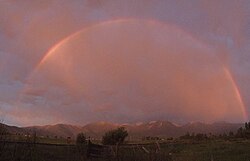 rainbow over mountains