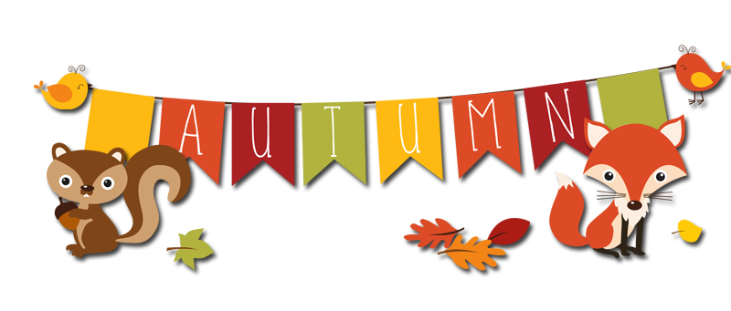 autumn banner with animals