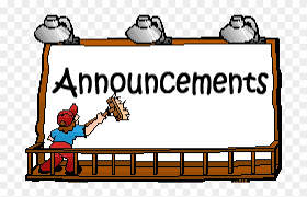 white billboard with man painting "announcements"