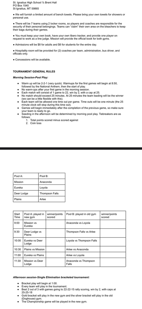Mission Tip Off Volleyball Info