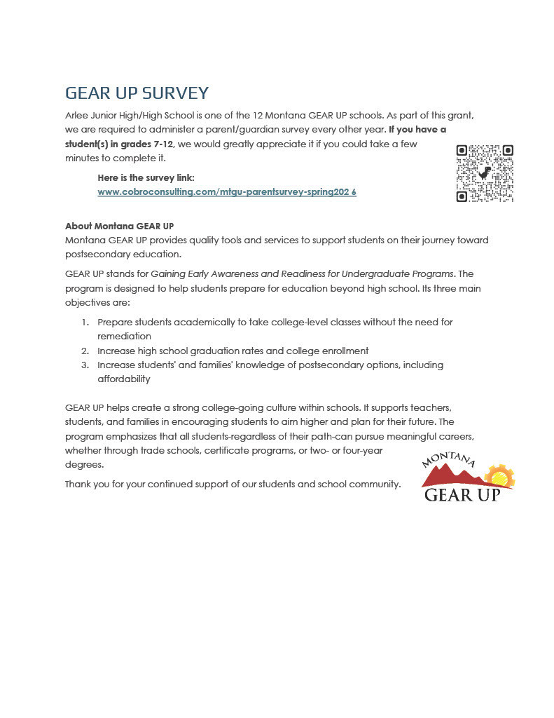 Gear Up Survey Information