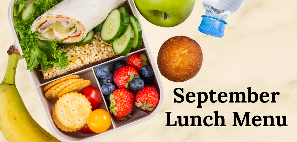 Lunch tray with the words: September Lunch Menu