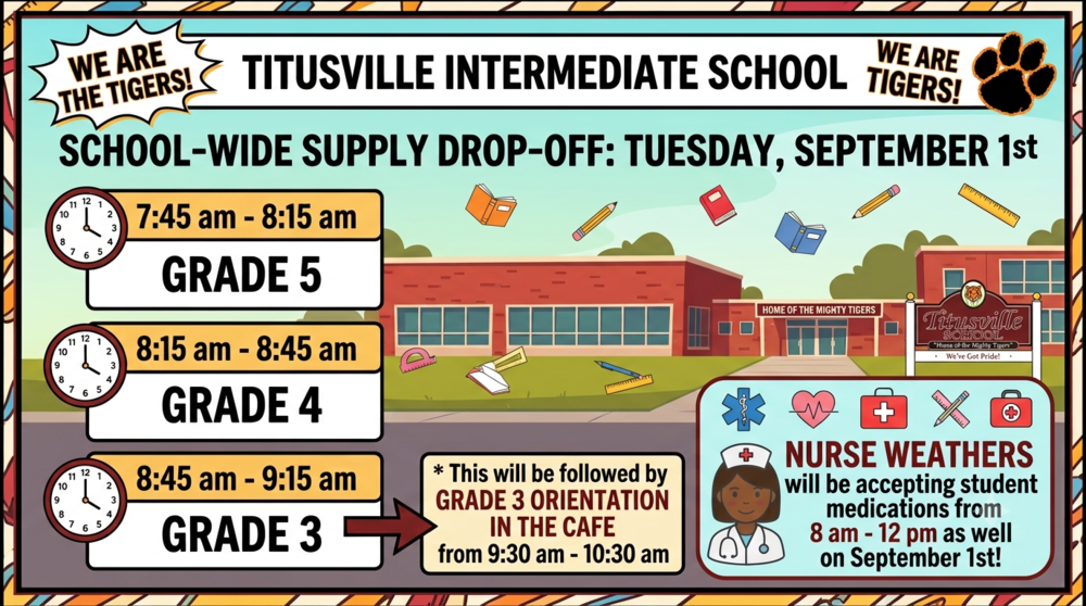 Supply Drop Off Sept. 1st