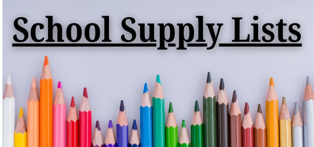 School Supply List Decorative Image featuring colored pencils