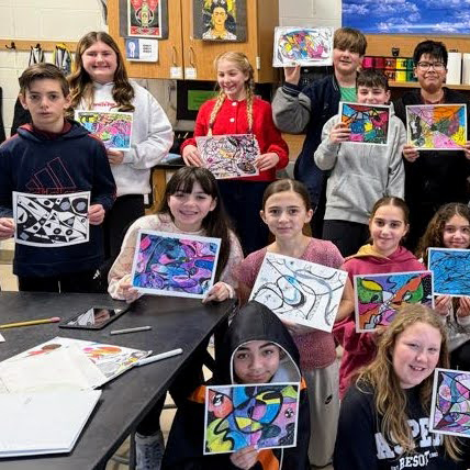 UVMS 6th-graders display their Neurographic Art